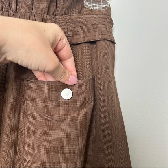 Athleta Skyline Plaid Brown High Waisted Pants - Picture 4 of 7
